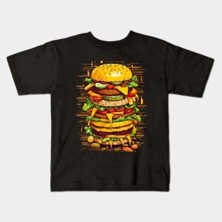 Big burger cheeseburger huge fast food Kids T-Shirt